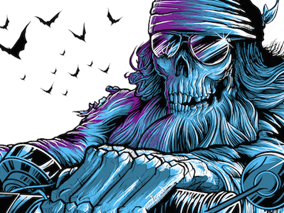 Midnight Rider bat biker ghost rider halloween matthew johnson motorcycle seventh.ink spooky undead zombie