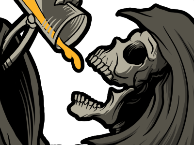 WIP - Beer Reaper art beer reaper death grim reaper illustration ipa matthew johnson seventh.ink