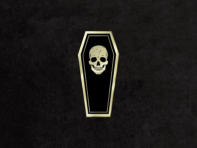 Black/Gold Enamel Coffin Pin