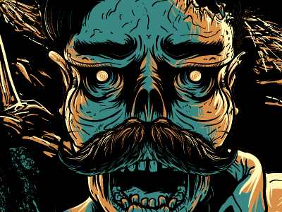 Zombie Client WIP beer black blue cemetary client graveyard illustration mustache orange seventhfury sketch wip yellow zombie