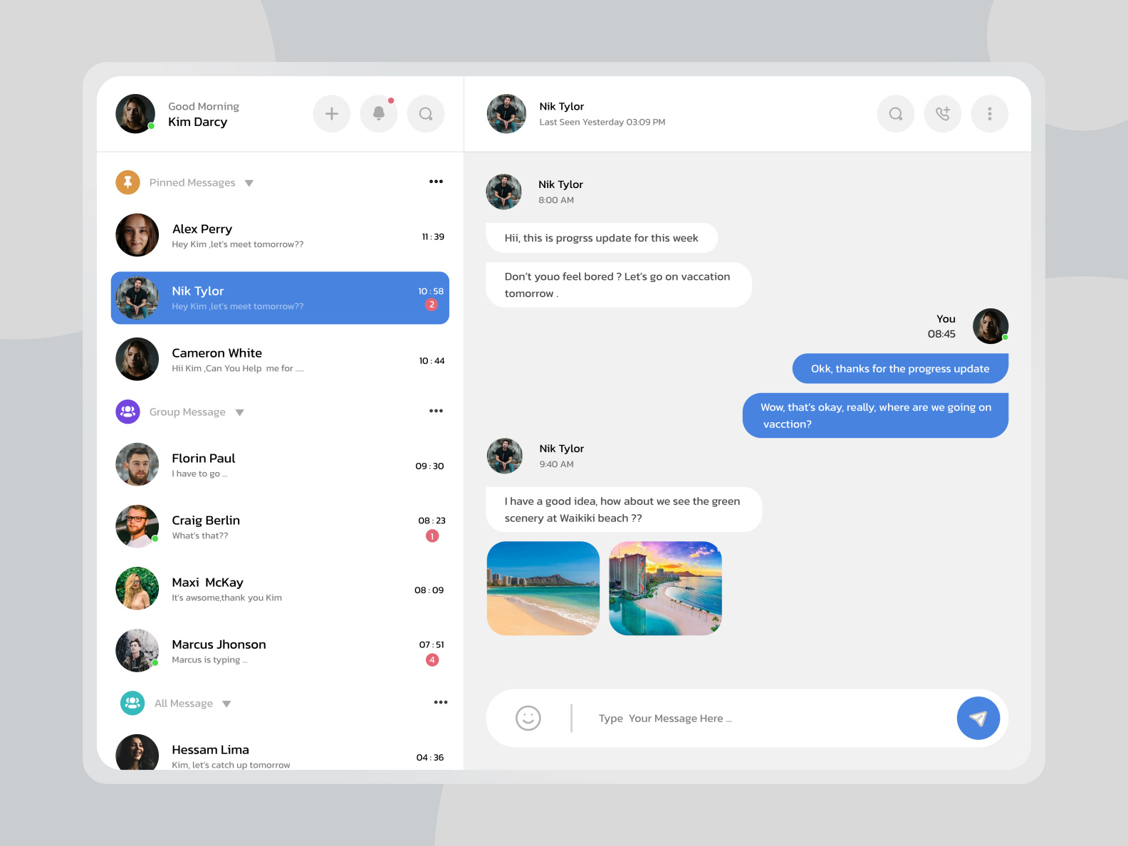 Chat Messenger Dashboard UI by Soumyaranjan Das on Dribbble