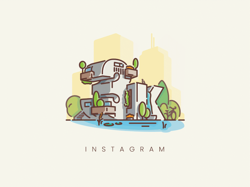3K Instagram 3k illustration instagram linework logo sketch vector