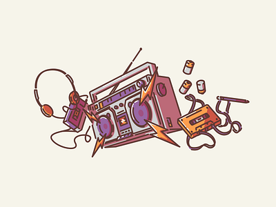 Boom box music machine by Kpatart on Dribbble