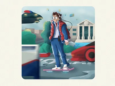 Marty McFly 2015 80s almanac bttf classics cocacola delorean docbrown future hillvalley illustration martymcfly pepsi saga vector zemeckis