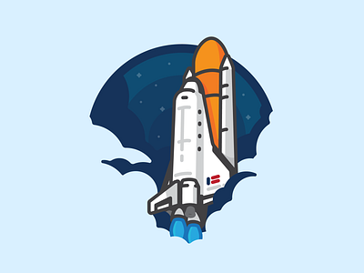 The Final Frontier challenger illustration nasa shuttle space space art space exploration spaceship stars vector