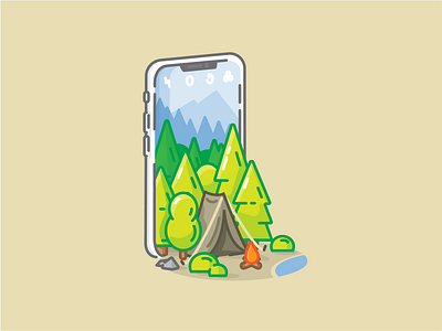 In the Woods app camera camping cell phone forest iphone mountains phone pine tree tent trees woods