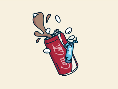 Iconic Duos - Coke & Mentos coca cola cocacola concept icon illustration linework logo mentos vector