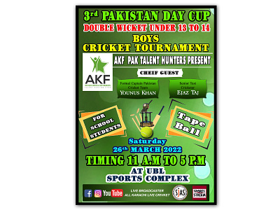 Cricket Tournament Poster branding cricket design facebook graphic design illustration logo poster tournament typography