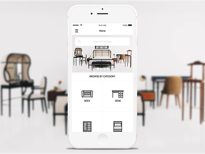 Home Screen app concept design furniture home screen interface mobile app