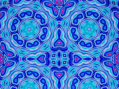 Untitled pattern design -Blue Flower Wheels