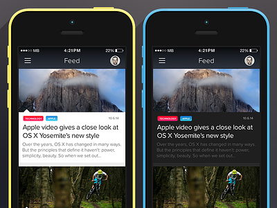 News Feed App apple design feed interface ios iphone news ui ux