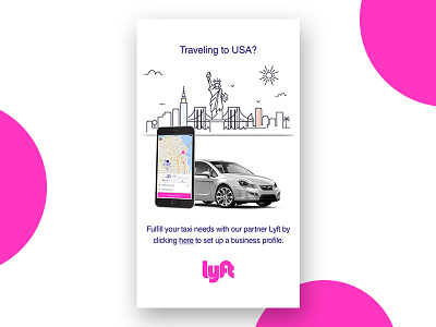 Lyft Promo cab mobile promo photoshop pink usa