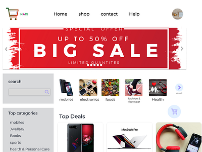 Ui of D-mart ( e-commerce site )