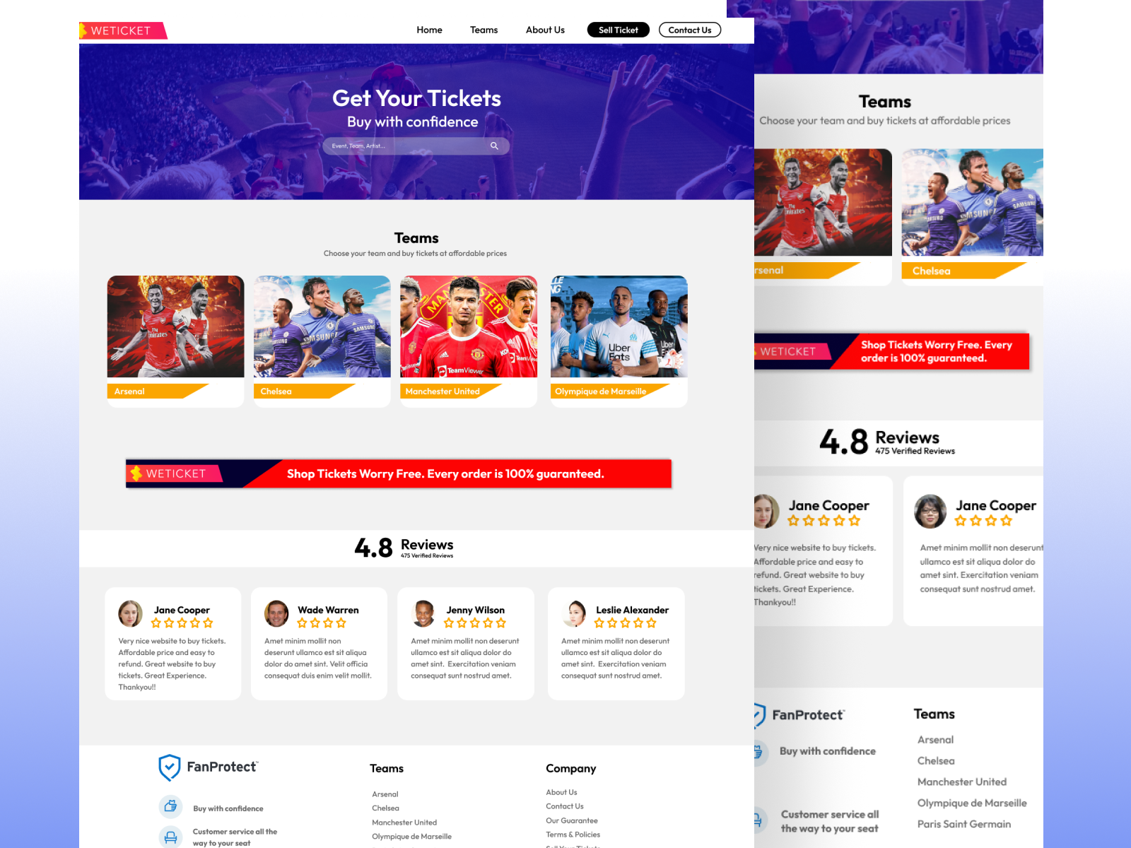 Sports Ticket Booking site by Pooja Maiti on Dribbble