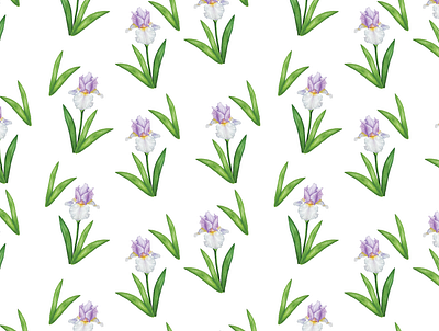 Iris Pattern design floral illustration painting