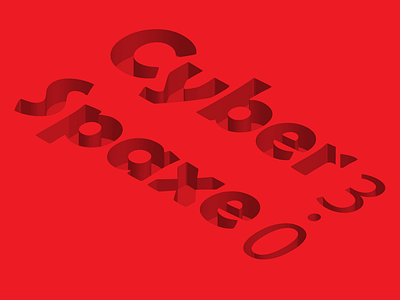 3D Isometric Letter Design in Red Color by 'CyberSpaxe3.0'