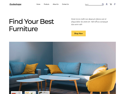 Furniture Website Hi-Fi Landing Page Design design landing page logo typography ui web