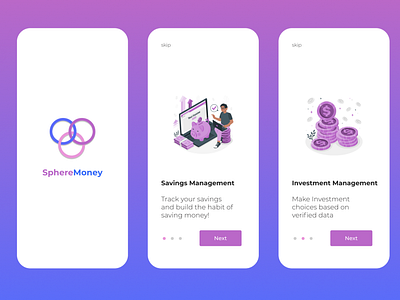 Onboarding Screens for a Fintech App