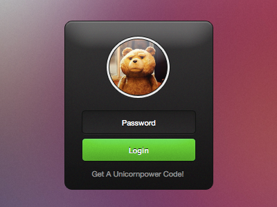 Login Box box code login password ted tex unicornpower