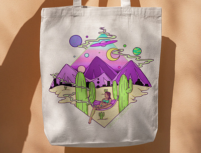 Crystal Cosmos Tote Bag branding cover art design digital illustration logo