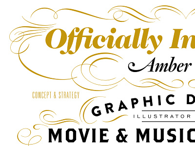 Officially Introducing amber asay fancy flourishes gold graphic design officially introducing self promo typography