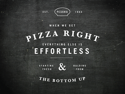 Pizza Type baskerville centered type chalkboard composition layout trade gothic type typography