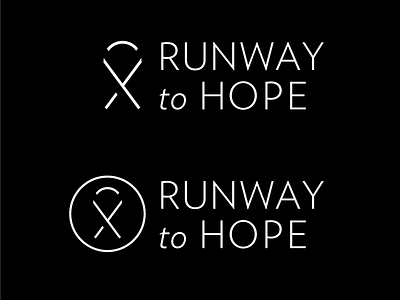 Runway To Hope cancer fashion logo ribbon type typography