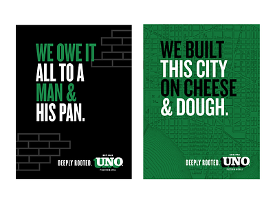 Uno Posters brand identity branding green logo pizza secondary elements typography uno