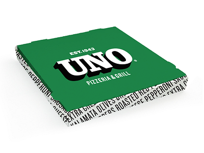 Uno Pizza Box box branding green logo pizza pizzeria typography uno