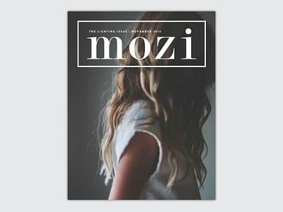 Mozi Magazine - The Lighting Issue cover lighting logo magazine masthead mozi photography