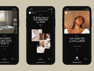 Poosh Instagram Stories Templates designed by Nice People instagram template mobile swipe up
