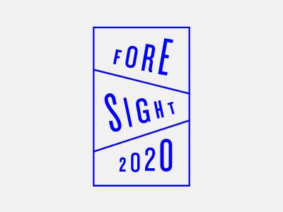 Foresight 2020 2020 knockout logo scale sight typography vision wordmark