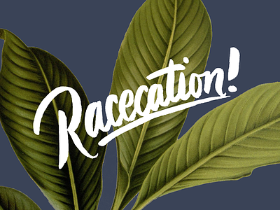 Racecation! leaves lettering logo logo type palm tree racecation ragnar sign painter tropical