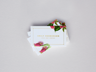 Emily Henderson Business Cards branding business cards floral gold foil