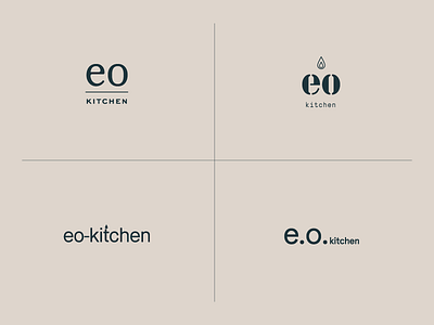 EO Kitchen Logo Options logo options process sketches trash typography unused