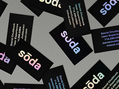 Soda Business Card business cards foil holographic logo print soda