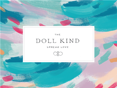 Doll Logo branding digital painting color hand drawn logo texture