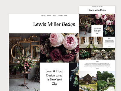 Website florist layout photography uiux website