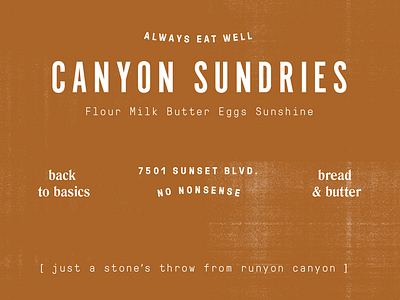 Canyon Sundries composition layout type