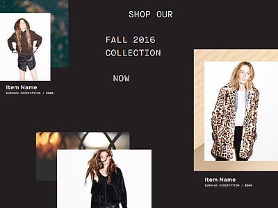 RtA ecommerce fall collection fashion layout photography shop typography web design website