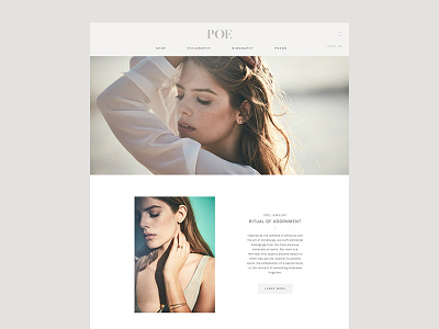 POE Jewelry branding jewelry layout logo typography website