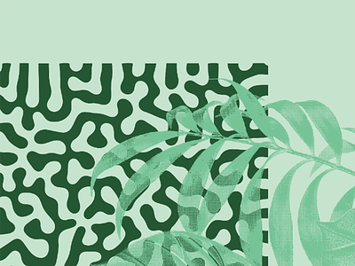Collage collage mint green palm palm tree pattern squiggly tropical