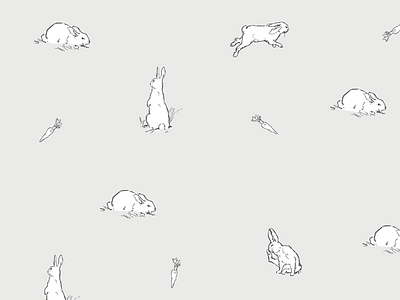 Rabbits bunny illustration pattern rabbit vintage