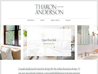 Tharon Anderson Site design grid interior design layout portfolio site website