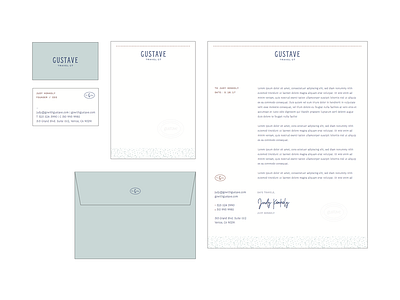 Gustave Collateral branding business collateral papers