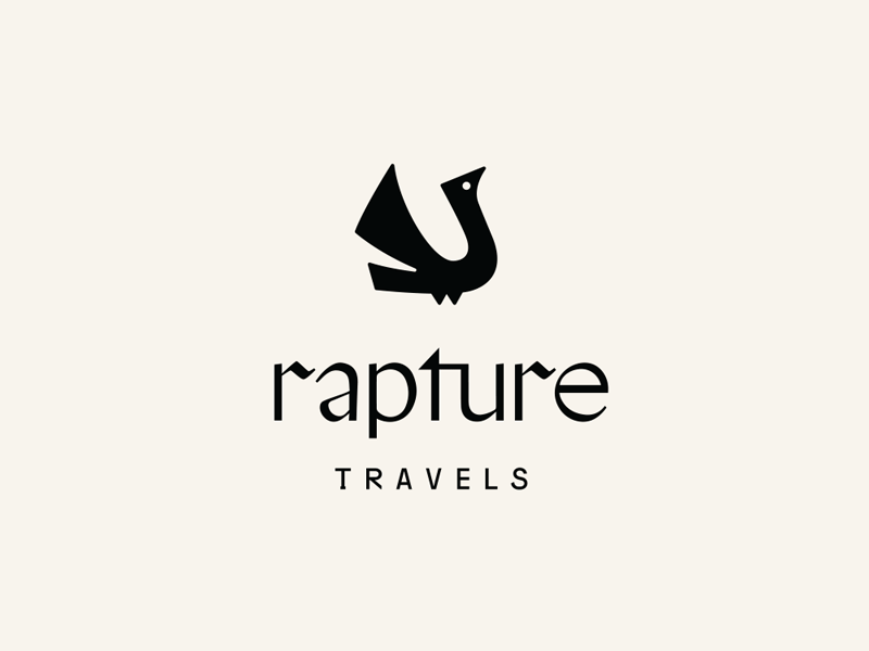 Rapture Travels Logos badge bird company custom type icon logo submark travel travel company