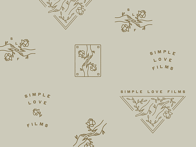 Simple Love Films Branding branding filming hands illustration logomark logos rose submarks videos vintage wedding