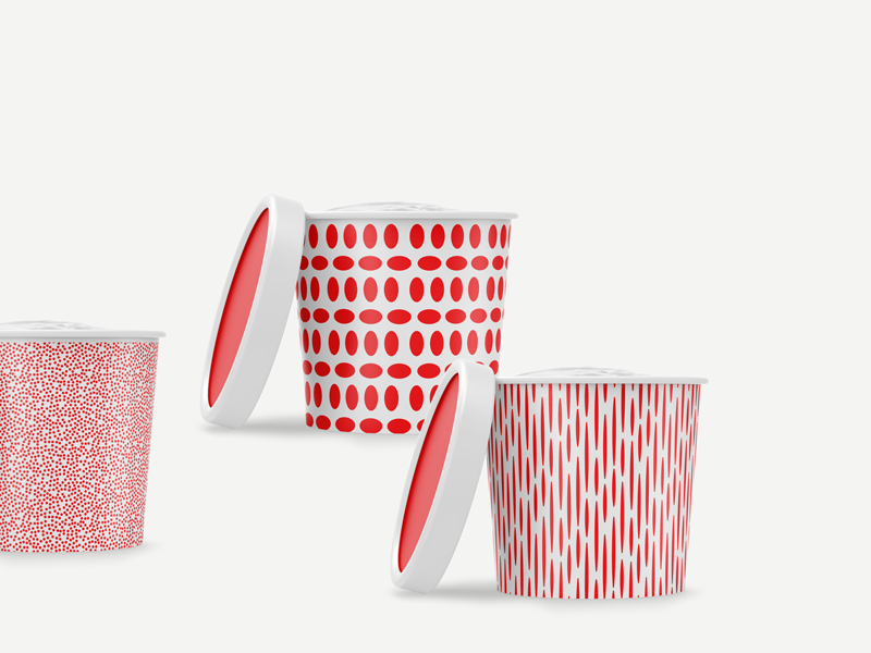 Ice Cream Packaging frozen yogurt branding gelato packaging red playful pattern artisan sorbet food