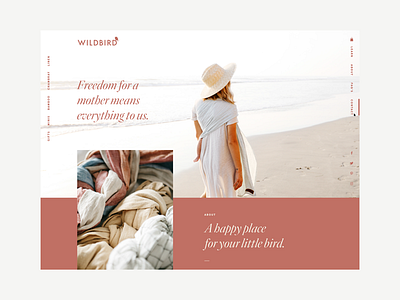 Wildbird Website color design layout mauve navigation sans serif typography website