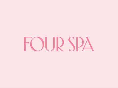 Four Spa beauty branding custom letters logotype pink spa typography wordmark